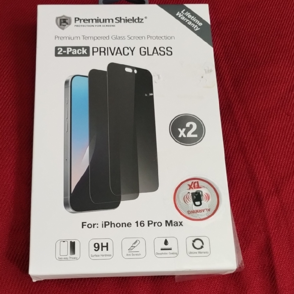 PSD Premium Shieldz Privacy Glass for iPhone 16 Pro Max - Black
